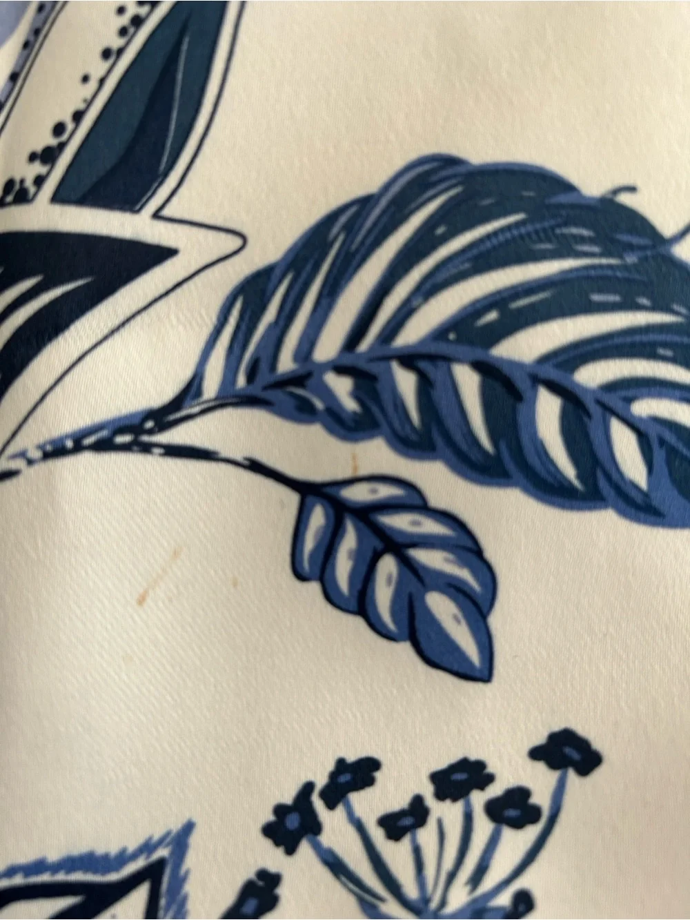 Half Moon Blue Floral Print Window Curtains (2 panels)